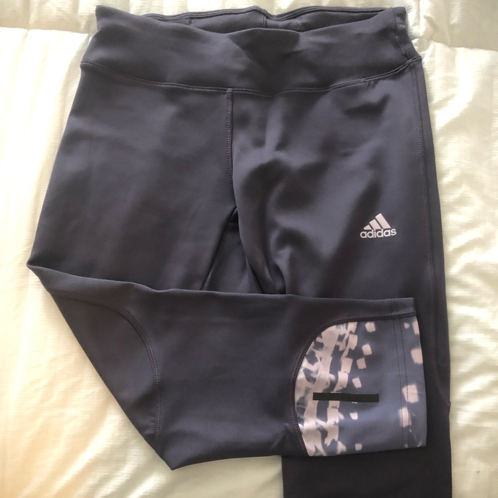 Adidas crop leggings purple